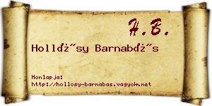 Hollósy Barnabás névjegykártya