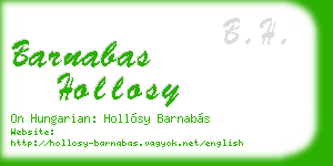 barnabas hollosy business card